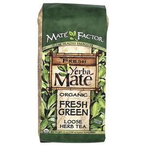 Mate Factor, Органический йерба мате, свежий зеленый листовой чай, 12 унций (340 г)