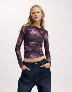 Сетчатый лонгслив с длинными рукавами Cotton On Ashley в разноцветном цвете - МУЛЬТИ