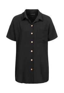 Блузка на пуговицах KURZARM MIT KNOPFLEISTE UND BRUSTTASCHE Cloud 5ive, черный