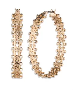 Серьги-Кольца с кристаллами драматического золотистого оттенка Marchesa, gold