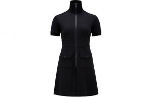 Женское синее платье с короткими рукавами Moncler