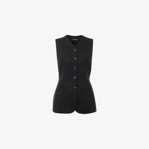 Жилет льняной женский Whistles Molly с V-образным вырезом, черный