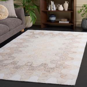 Ковер SAFAVIEH, 122 x 183 см, - коллекция Harvest - бежевый и коричневый, ручной работы из шерсти, идеально для гостиной, спальни, столовой (HVT706T)