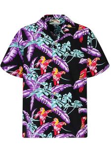 Рубашка на пуговицах классического кроя Paradise Found Tom Selleck Jungle Bird, черный