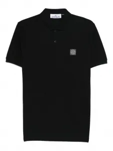 Рубашка поло с короткими рукавами и нашивкой Stone Island, черный