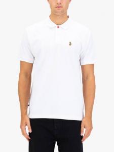 Новая хлопковая поло из меланжевой ткани LUKE 1977, White