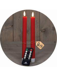 Novaliv Светодиодные конусные свечи Novaliv с таймером, красные, 2 шт , для использования в помещении, с 6-часовым таймером - красный цвет