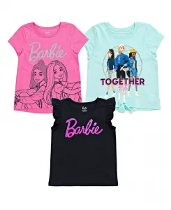 Футболки для девочек, 3 шт. в наборе Barbie, мультиколор