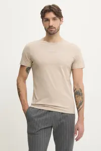 Хлопковая футболка Guess, бежевый