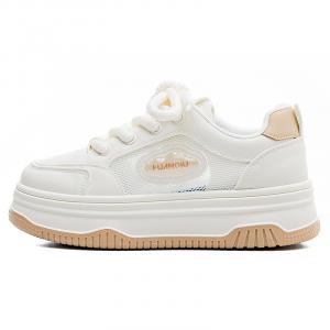 Износостойкие и легкие низкие скейтерские кроссовки женские белый хаки HUANQIU