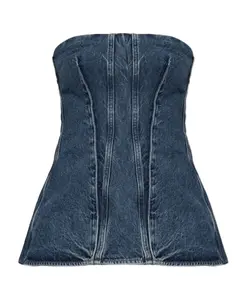 Джинсовый топ без бретелей Лары Agolde, синий