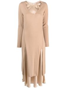 TWINSET многослойное платье-джемпер с длинными рукавами, коричневый