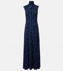 Белая этикетка Valentina макси-платье Proenza Schouler, Navy/ Slate