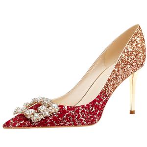 Lan Miao Женские туфли на тонком каблуке, бордовые