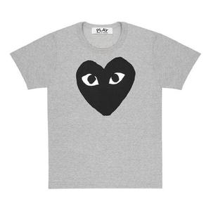 Футболка heart logo tee 'grey black' Comme Des Garcons Play, серый