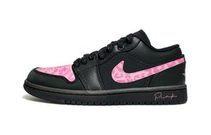Jordan Баскетбольные кроссовки Air 1 Demon's Kiss, розовые, с леопардовым принтом, с низким верхом, винтажные, унисекс, черные