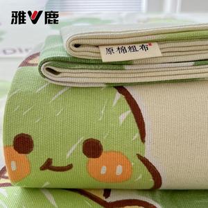 Yalu Комплект постельного белья из 3 предметов (простыня 230х270 см, 2 наволочки), хлопковый лен, Happy Dinosaur