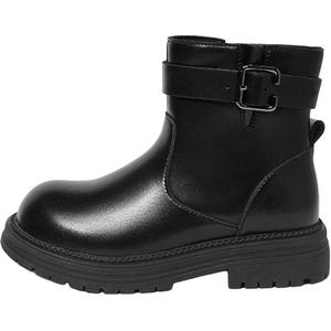 Детские кожаные ботинки для детей Snoffy, черный