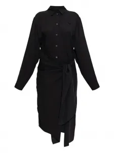 Миди-платье D-Iletta с узлом и пуговицами Diesel, черный