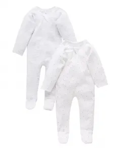 Комплект из 2 комбинезонов на молнии для мальчика и девочки Purebaby, серый