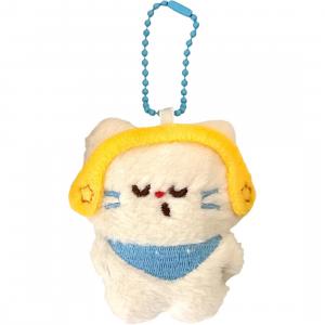 CHUNTUSHU Милые белые наушники Плачущие маленькие рождественские котики Плюшевый кулон 6,5 см высотой