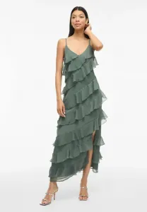 Длинное платье вилуна с ремешком на щиколотке Vila, Balsam Green