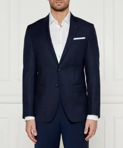 Элегантная шерстяная куртка H-Hutson Slim fit Boss, синий