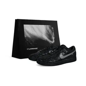 Nike Dunk Abrasion Resistant Low top Unisex скейтборд обувь Black Diamond