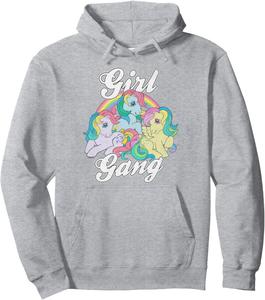 Худи My Little Pony Retro Windy, Skydancer, Sunlight Girl Gang, серое, размер S