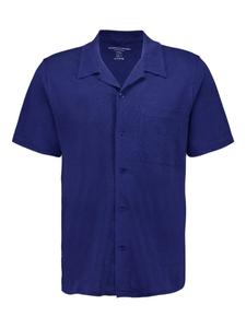 Рубашка с коротким рукавом и застежкой на пуговицы Majestic Filatures, синий
