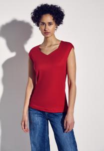 Базовая футболка MIT DIAMANT-AUSSCHNITT Street One, красный