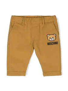 Брюки чинос средней посадки с нашивкой Teddy Bear Moschino Kids, коричневый