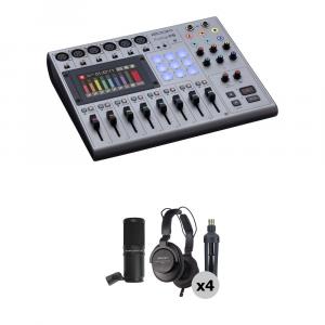 Рекордер подкастов Zoom PodTrak P8 с комплектом микрофонов для подкастов на 4 человека