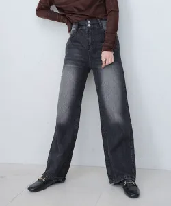 Джинсовые брюки с двумя пуговицами