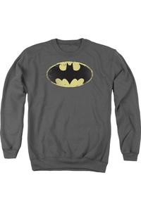 Толстовка Batman Distressed Shield для взрослых с круглым вырезом Gildan, цвет charcoal