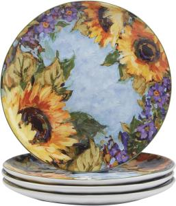 Certified International Sunflower Bouquet обеденные тарелки 28 см, набор 4 шт, мультиколор