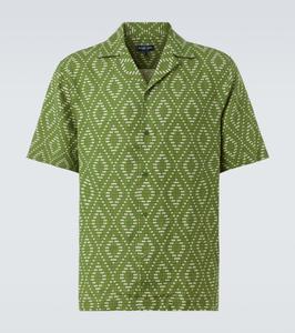 Рубашка боулинговая из льна с принтом Roberto Frescobol Carioca, Parakeet Green