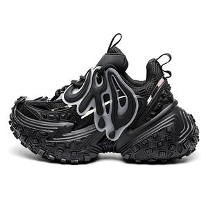 Антискользящие износостойкие дышащие ударопрочные легкие низкие массивные кроссовки Unisex ORD, черные