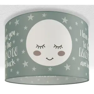 Потолочный светильник Aleyna 103 E27 для детей, лампа с LED, для детской комнаты, с мотивом луны, E27 Paco Home, белый