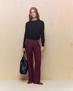 Женские однотонные брюки Easy Wear, бордовый