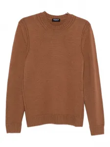 Рифленый свитер с круглым вырезом Dondup, коричневый