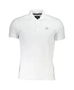 Элегантная приталенная рубашка-поло с контрастными деталями. La Martina, белый