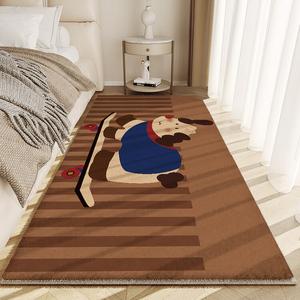 Budis Ковер 200х400 см для спальни/гостиной в стиле Faux Cashmere, теплый, с рисунком Cartoon Little Sheep