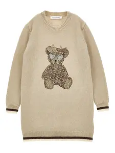 Трикотажное платье Monnalisa, нейтральный