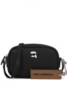 Сумка на плечо из зернистой кожи KARL LAGERFELD, черный