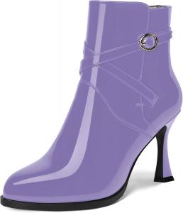 Женские вечерние ботильоны MOVINSTEPS с блестящей пряжкой, застежкой на щиколотке, круглым носком, сексуальными туфлями-лодочками на шпильке, высота каблука 3,3 дюйма