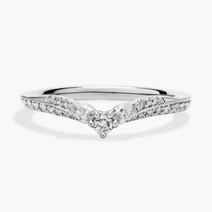 Романтичное кольцо с бриллиантовым паве в форме крылатой груши из платины (1/3 карата, два цвета) Blue Nile