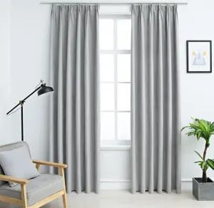 Плотные шторы Living Store с крючками, 2 шт., серые, 140х175 см The Living Store