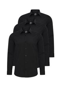 Рубашка (3 шт) с длинными рукавами, приталенного кроя RUSTY NEAL, черный