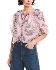 Топ из смесового шелка Rebecca Taylor, розовый